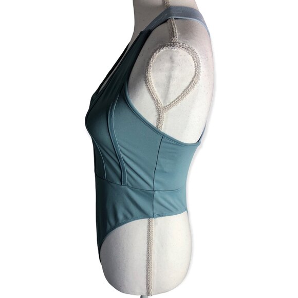 Boohoo Sculpt Elastic Tape Scoop Neck Criss Cross Bodysuit - Picture 4 of 6